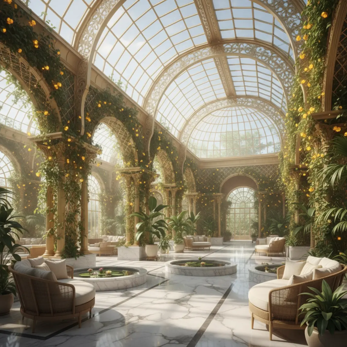 The Sun Pavilion inside the conservatory